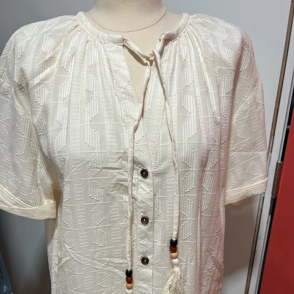 Zara Cream Buttoned Midi Sundress